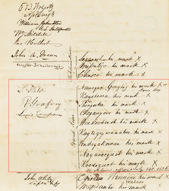 1836 Treaty Page